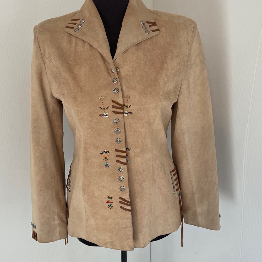 Frontier Suede Leather Jacket Medium - image 1